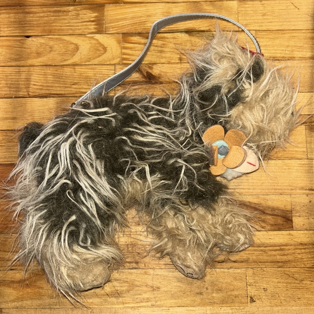 Long Hair Pekingese Purse Plush, Zipper & Carry Strap P3